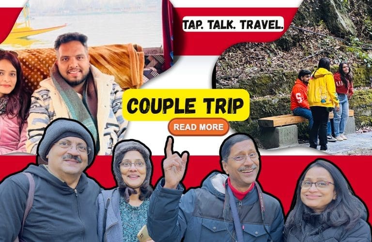 Couples and friends enjoying scenic moments on the Jibhi to Manali route