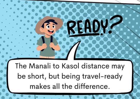 Manali to Kasol distance